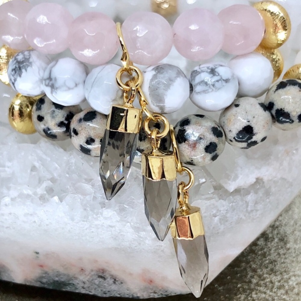 Smoky Topaz & Natural Stone Bracelet - Picture 4 of 8